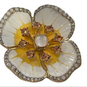 Anne Klein Imitation Pearl Flower Broach